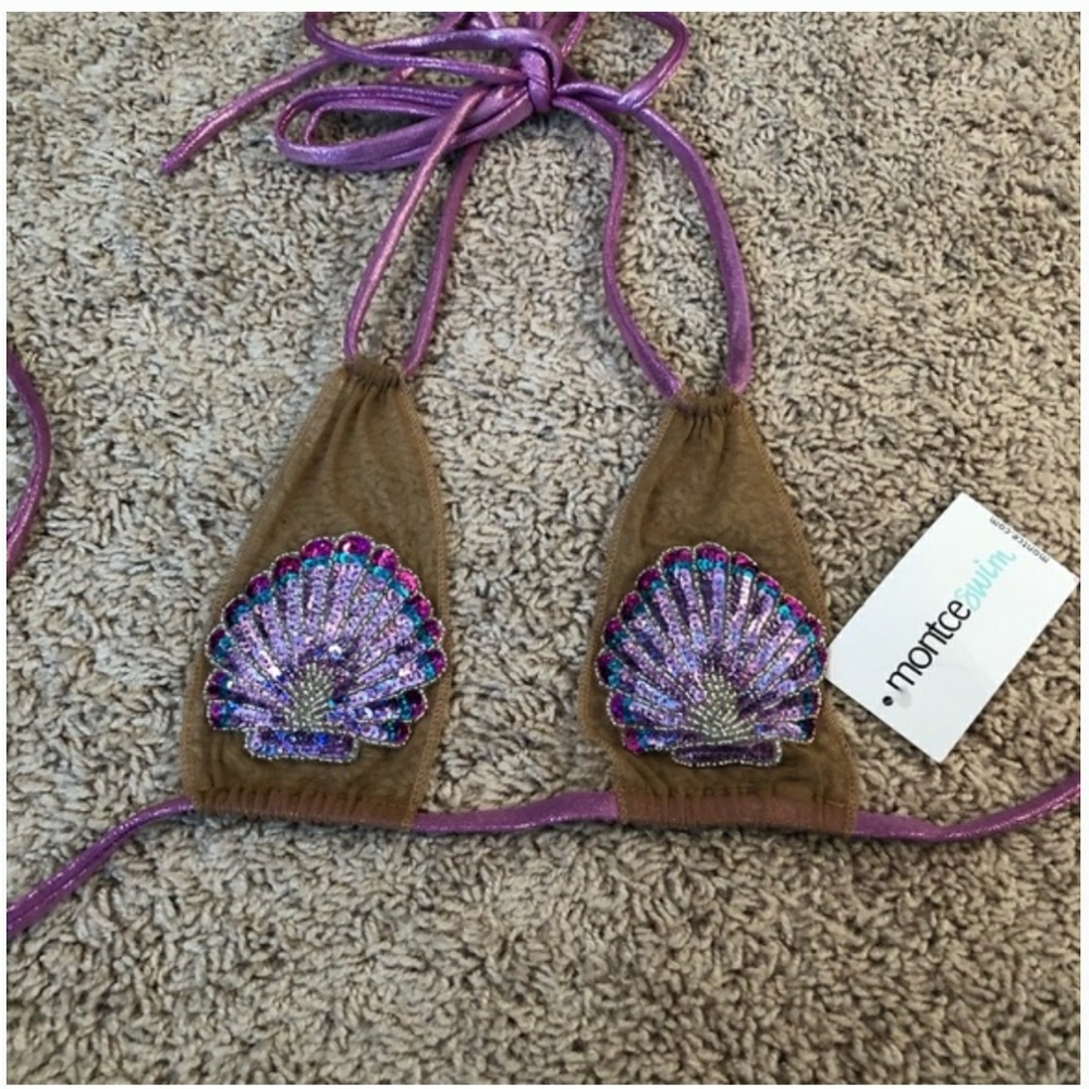 ISO sheer shell bikini top.